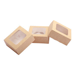 Pencere ile 14X14X6 kek için Kraft kurulu kare karton pasta kutusu - Product Image 5