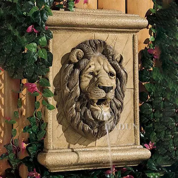 Factory Sale High Quality Hand Carved Antique Marble Garden Wall Art Waterfall Fountain With Lion