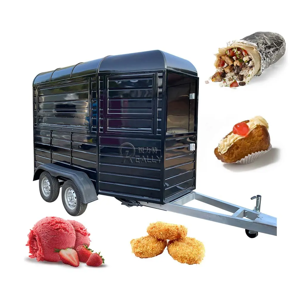 عربة متنقلة بشهادة DOT CE لمطبخ الوجبات السريعة مجهزة بالكامل عربة ثلج هوت دوج