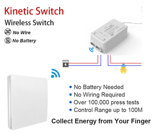 シンプルなワイヤレスライトスイッチキットIP65 IP66バッテリーフリーガラススイッチ家庭用Zigbee WiFiセット1レシーバー2ライトスイッチ - Product Image 5