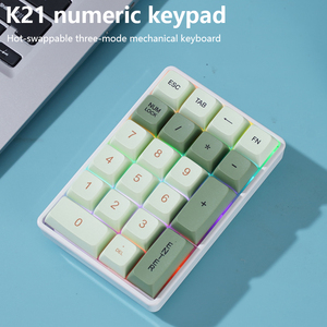 Three-mode Wireless Mechanical <strong>Numeric</strong> <strong>Keyboard</strong> 21-key <strong>Numeric</strong> Keypad USB Computer Accounting Digital Area Small <strong>Keyboard</strong>