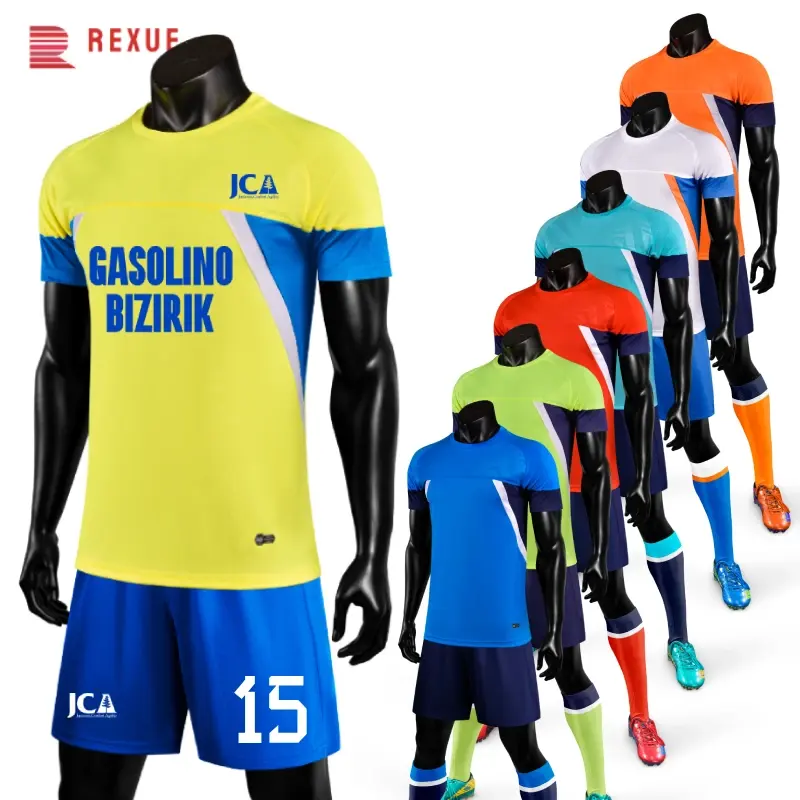 Da uomo per bambini maglia da calcio personalizzata da asciugatura rapida 2 pezzi t-shirt a manica corta e pantaloncini da calcio uniforme abbigliamento sportivo