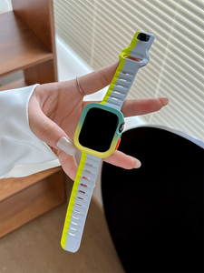 Yeni varış iki renk kılıf ile saat kordonları 38/40/41/42/44/45/49mm Smartwatch Apple saat kayışı için yedek kayış - Product Image 4