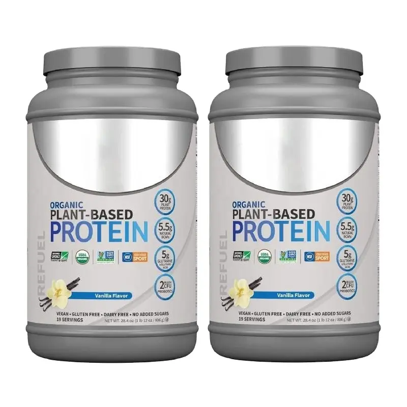 OEM ODM-Suplemento de energía deportiva orgánica, proteína a base de plantas BCAAs, aminoácido Probiotico en polvo, 3 sabores, venta al por mayor