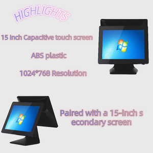 <strong>Multi</strong> <strong>Function</strong> Dual Screen <strong>Pos</strong> System 15 Inch+9.7&quot; or 15&quot; Capacitive Touch Screen All in One <strong>Pos</strong> Terminal Desktop Cash Register - Product Image 5