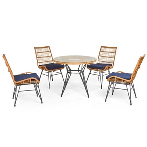 5 parça Rattan açık yemek mobilyaları Set popüler bahçe Rattan sentetik mobilya kuşlar yuva Rattan yatak dış mekan mobilyası - Product Image 1