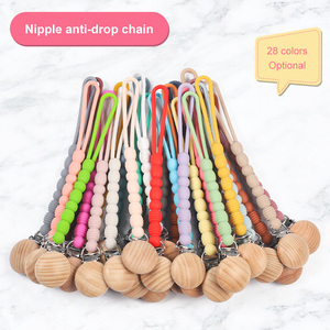 New arrivals cấp thực phẩm mềm linh hoạt bé núm vú Clip & chủ Silicone Mọc Răng Hạt Teether núm vú với clip cho trẻ sơ sinh - Product Image 2