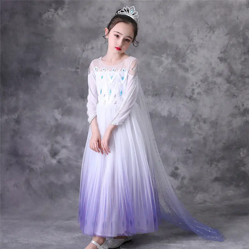 2020 Königin Elsa inspiriert Dress Up Girl Party Phantasie Party Kleid Halloween Elsa Cosplay Kostüm für Weihnachten