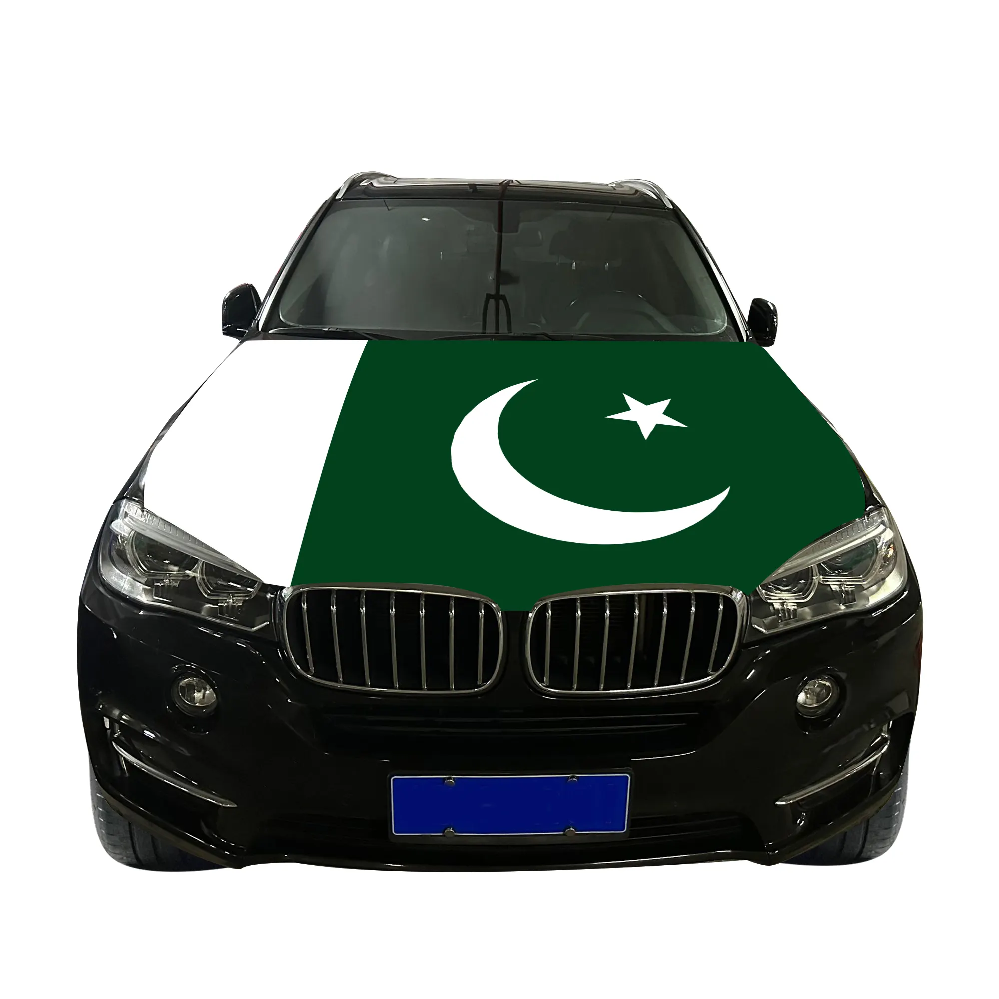 Örme Polyester yüksek kaliteli Pakistan araba kaput kapağı bayrak ülkeleri araba kaput kapağı bayrağı