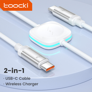 สายชาร์จข้อมูลแม่เหล็กแบบ2 in 1 Type C TO Type C 60W USB ไร้สายแบบแม่เหล็กสำหรับ Apple Watch - Product Image 1