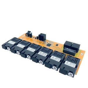 6F2Eファイバーメディアコンバーター6FO2LAN6SC2Eファストイーサネット10/100Mスイッチ6SC20KM 2 UTPRJ45電源付き光PCBAボード - Product Image 1