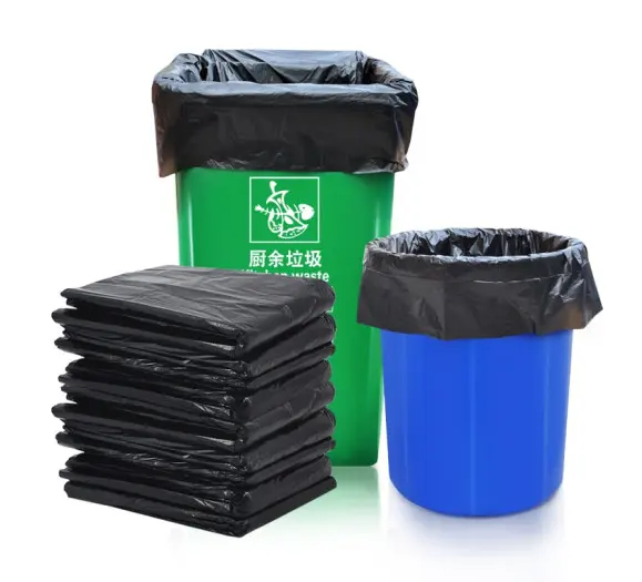 Atacado Personalizado Grande Eco Amigável 55 Galões Industrial Preto Lixo Sacos Resistente Lixo Sacos