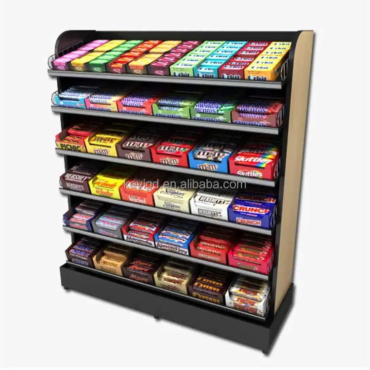 Aangepaste Supermarkt Planken Winkel Snack Chocolade Snoep Display Rack