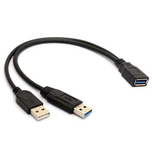 USB 3,0 A hembra a doble USB macho 2,0 y 3,0 datos de carga Y Cable divisor para teclado ratón Flashdrive