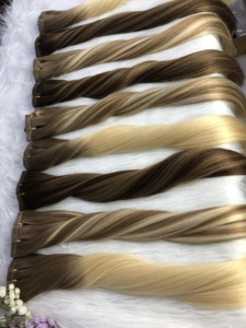 人毛エクステンションブラジリアンレミーシームレス二重描画クリップヘアエクステンション高品質100% 人毛 - Product Image 2