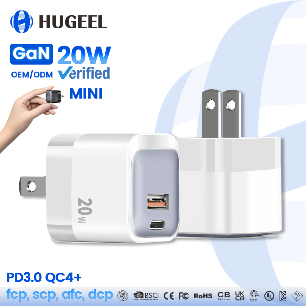 20W 1Type-C + 1USB-A US Blanc
