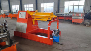 Inşaat çiftlik kiremit için makine Uncoiler şekillendirme PPGI çelik bobin plaka kesme uzunluğu rulo için otomatik hidrolik Decoiler - Product Image 4