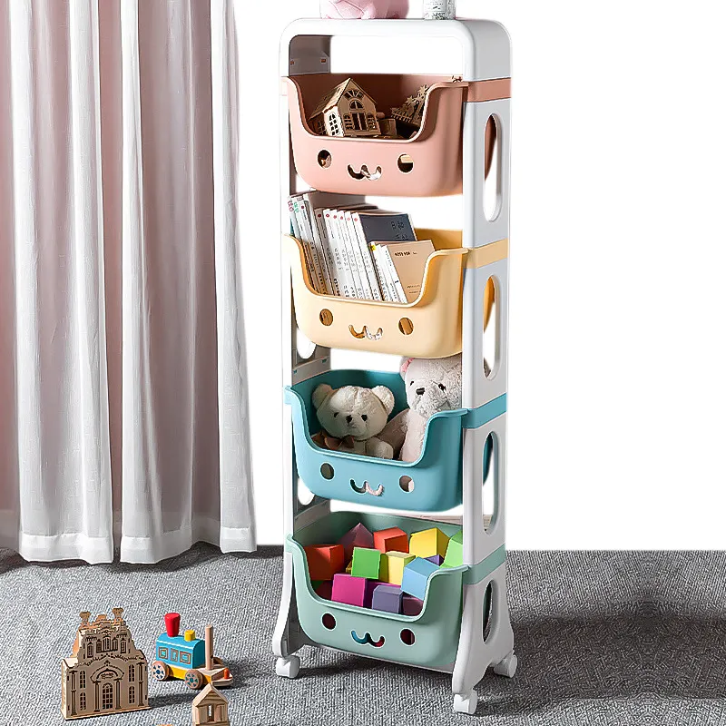 Organizador de brinquedo para crianças, organizador de brinquedos de plástico de boa qualidade, armazenamento personalizado, 2/3 tamanhos, suporte de rack de armazenamento multifuncional/