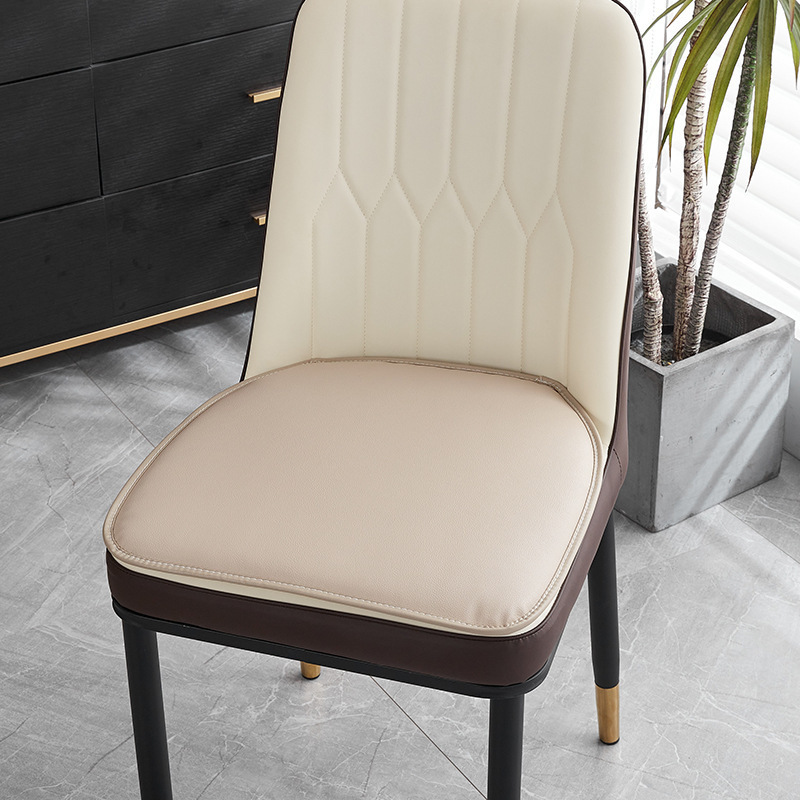 Coussin de chaise en cuir - blanc cassé