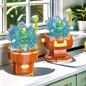Nuevo estilo bloques de construcción flor simulación flor niños montaje rompecabezas juguete DIY diferentes juegos de bloques de construcción plantas Juguetes - Product Image 4