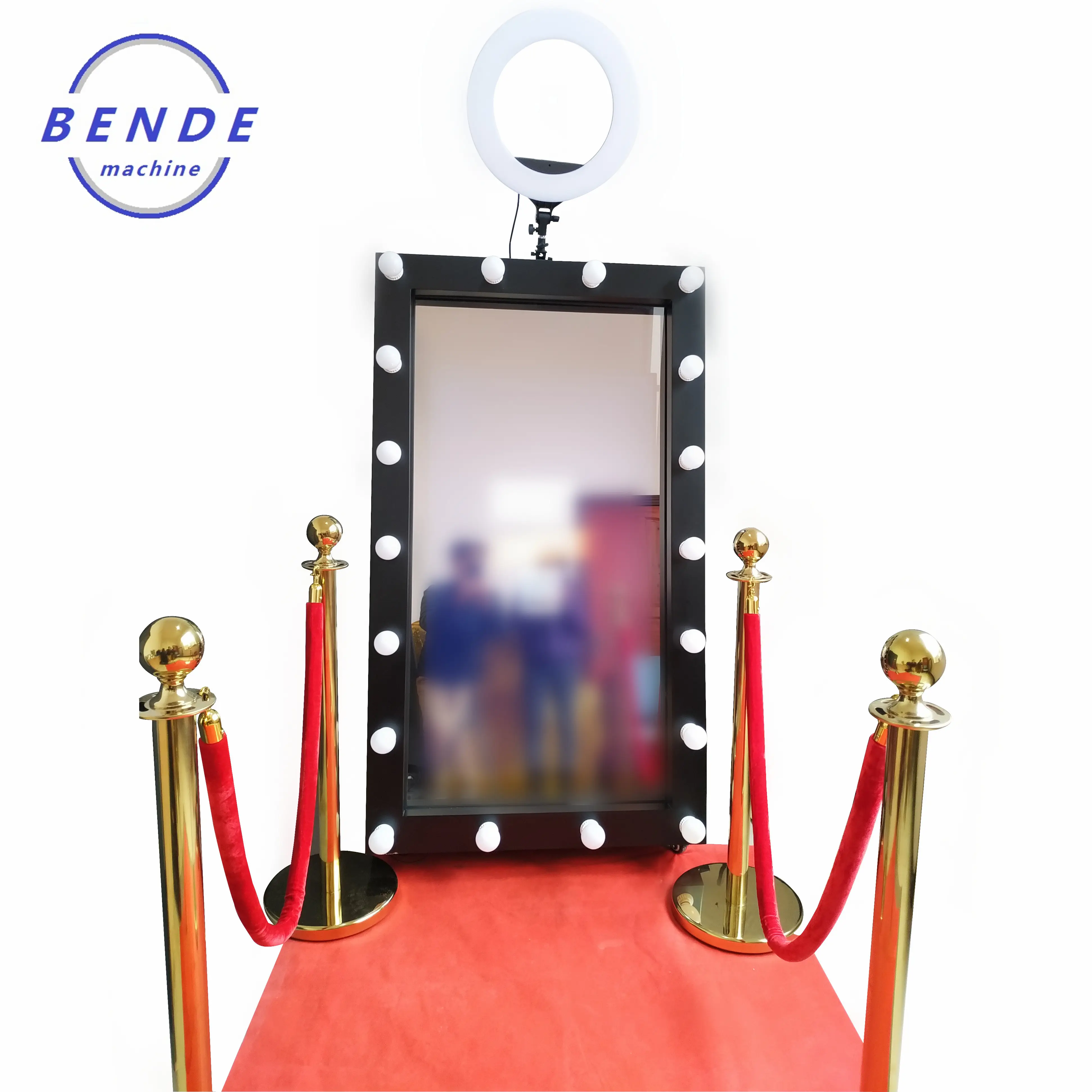 Portátil cabina de la foto de magia espejo de la Cámara de vuelo caso de carretera a los 4K LED torre de TV de magia espejo cabina de fotos en la fiesta Booth
