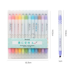 双端变色荧光笔可以涂上卡哇伊闪光变色标记荧光笔 - Product Image 5