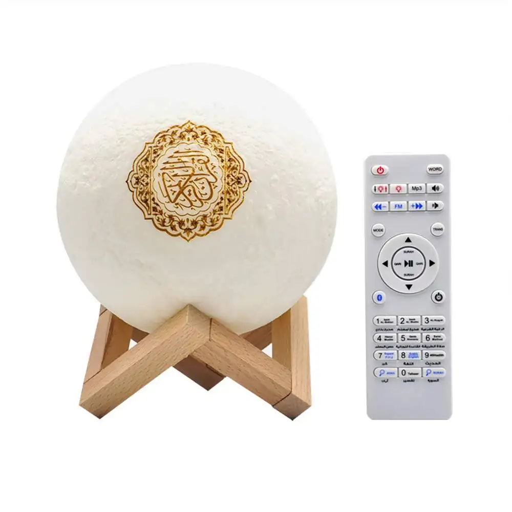 LED Âm Nhạc Ánh Sáng Quran 3D In Trăng Ánh Sáng Ban Đêm USB Cảm Ứng Sense Điều Khiển Từ Xa Kỳ Nghỉ Trang Trí Bảng Đèn