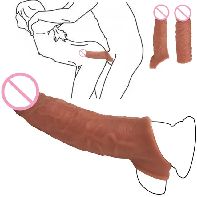Kondom Dildo Bisa Dipakai Ulang, Pembesar Penis Realistis 7.08 Inci untuk Pria