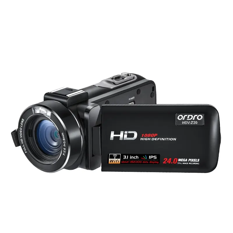 ORDRO — caméra numérique Z20 full HD, DV, WiFi, 1080P, compatible avec Microphone externe, produit mis à niveau