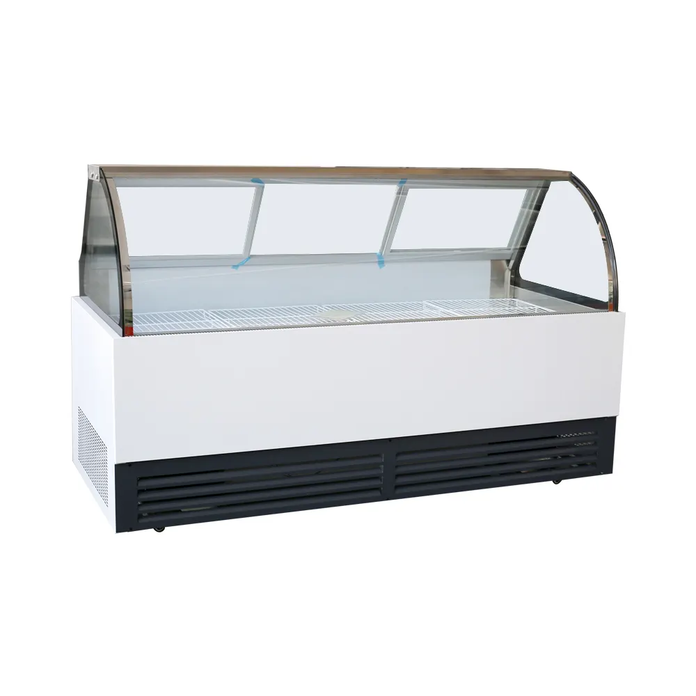 Réfrigérateur Deli professionnel avec porte en verre incurvé, LOGO de couleur à personnaliser, équipement de réfrigération pour aliments,