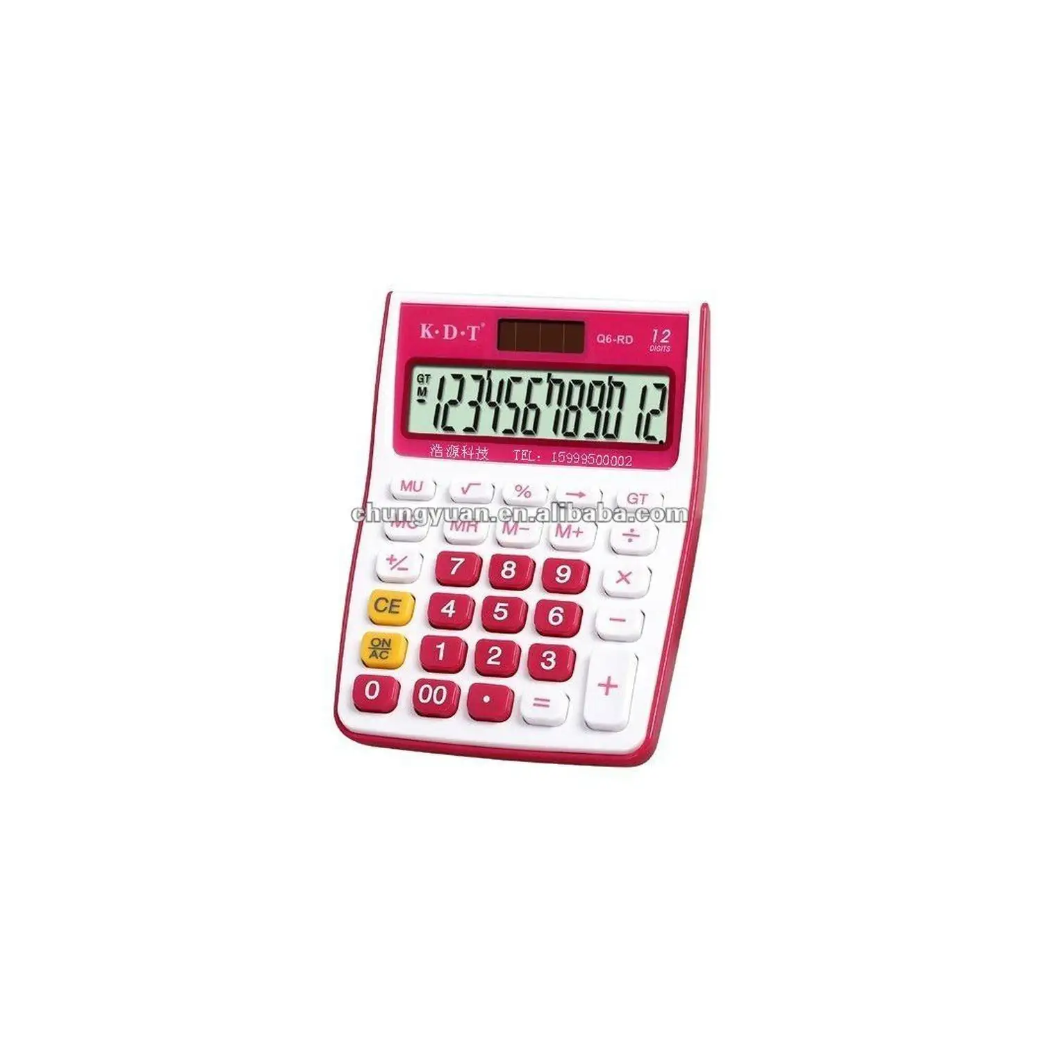 12 digits desktop calculator with colorfully digit Q6-RD