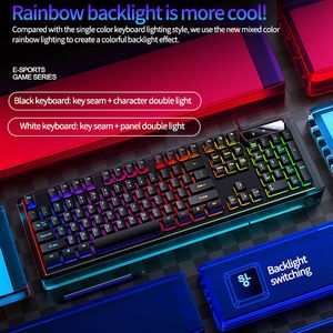 Teclado impermeable multifuncional para ordenador, juego mecánico profesional V4 de 104 teclas con cable, luz Rgb retroiluminada de colores