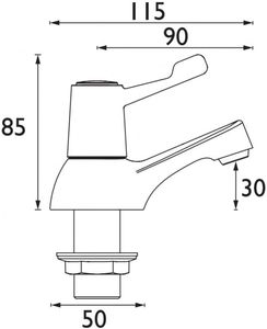 Bristan val2 3/4 CD đồng thau lưu vực vòi nước với Chrome kết thúc và CNC gia công van lõi - Product Image 6