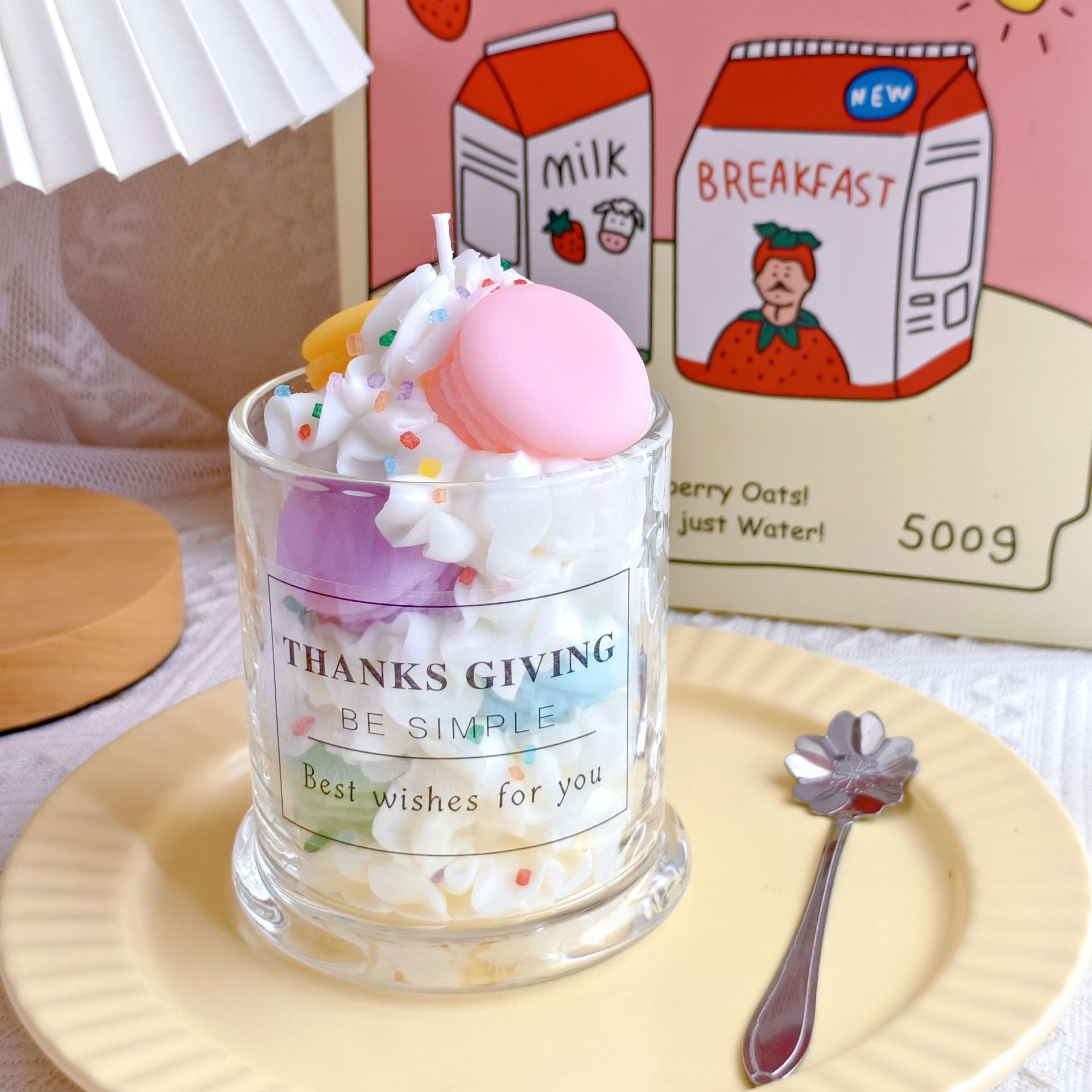Coupe macaron colorée