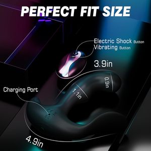マッサージャーバットプラグ玩具エスティムバイブレーター男性セックス玩具5電気ショック & 10振動モードリモコン前立腺