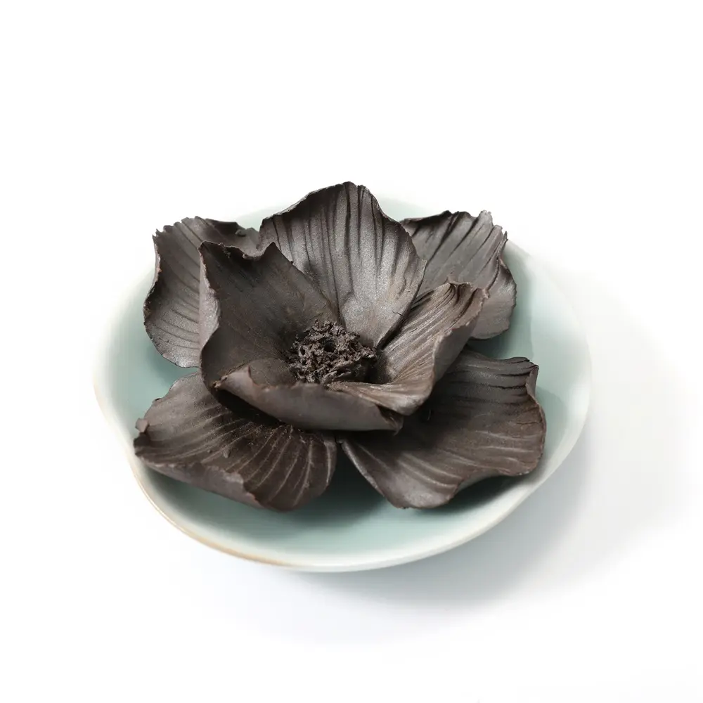 Soporte de incienso de cerámica hecho a mano puro de porcelana Jingdezhen quemador de incienso de flor de loto de estilo chino con bandeja para religión/Decoración
