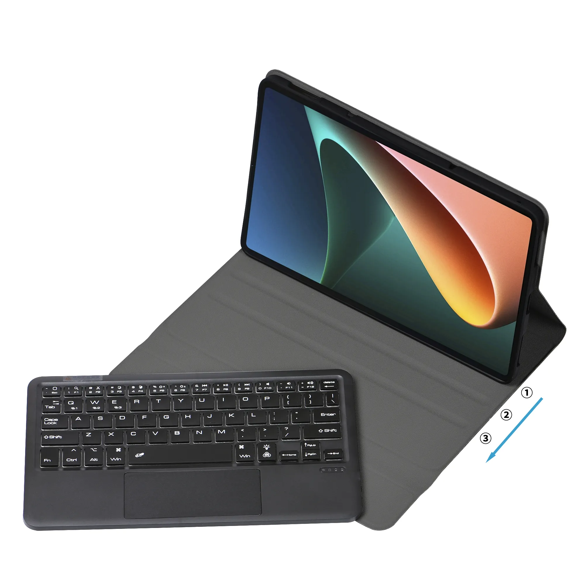 AZERT-Tastatur für Lenovo M10 Plus Französische Layout-Tastatur mit Touchpad M10 HD 10,1-Zoll-Tablet-Hülle