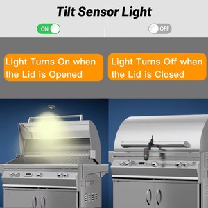 Barloong gl1010 cao cấp không thấm nước nhựa BBQ ánh sáng LED nướng ánh sáng USB-C có thể sạc lại hiển thị kỹ thuật số nối dài khung - Product Image 3