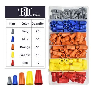 180pcs Plastic Combination Set Boxed Spiral Wire Caps Quick <strong>Terminal</strong> <strong>Blocks</strong> <strong>Spring</strong> Wire Caps - Product Image 1