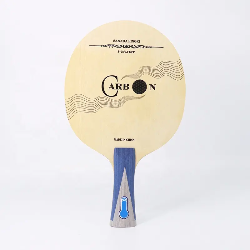Konford-raqueta de tenis de mesa de carbono, diseño personalizado, Hinoki, con logotipo impreso ODM