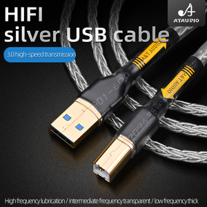 HIFI Pure Silver <strong>USB</strong> <strong>Optical</strong> Cable 3.0 Fast 3A Charging PVC Jacket A-B Port DAC Data Decoding Computer Mixer <strong>USB</strong> Cable Upgrade - Product Image 2