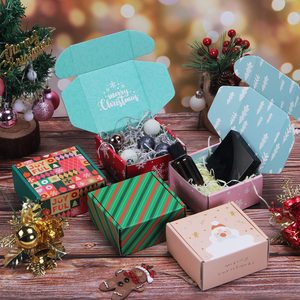 25 Pack 4x4x2 Inch Small Specially Designed Christmas Gift <strong>Box</strong> with Lid Recyclable Corrugated Cardboard Gift Packaging Boxes - Product Image 2