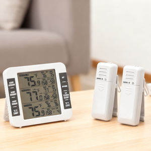 Беспроводной цифровой термометр для холодильника с двумя датчиками, ЖК-дисплеем и звуковой сигнализацией, 2 датчика для внутреннего/наружного домашнего мониторинга - Product Image 3
