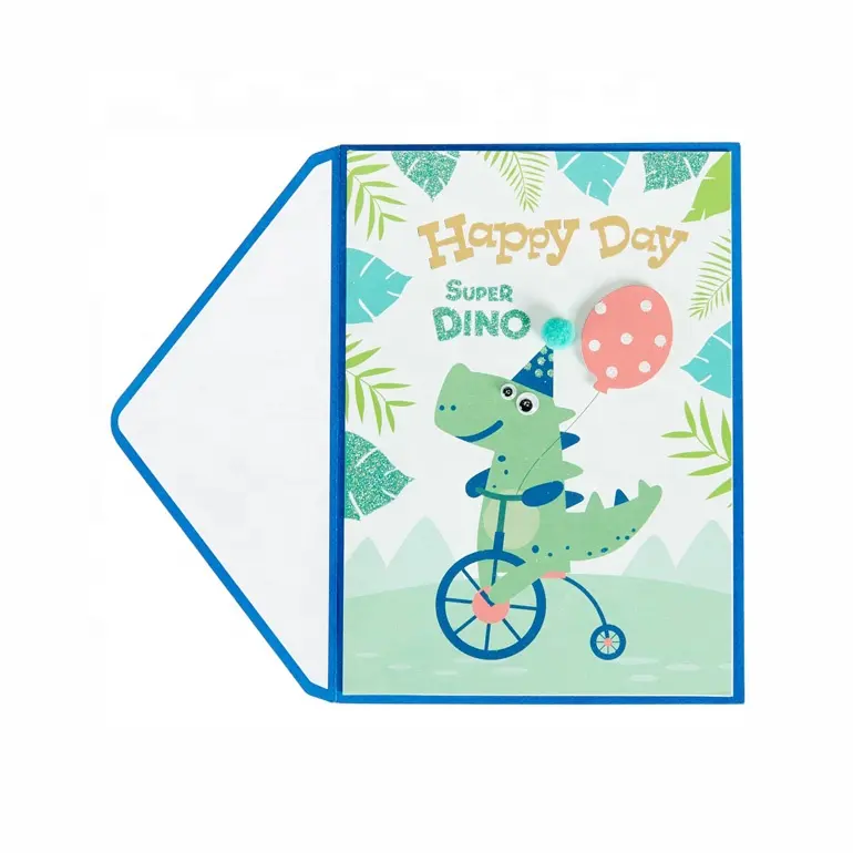 Felice Dinosauro 3D Di Compleanno Carte Fatte A Mano, Biglietti di Auguri di Compleanno per I Bambini