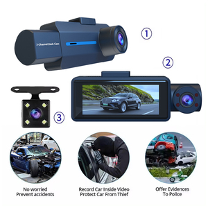 Beliebte 2,5 K 3 Objektiv Auto Dashcam Nachtsicht Sicherheit DVR Kamera vorne hinten Innen kamera Digital Video recorder für Auto