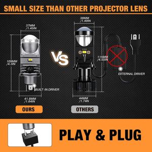 Projektör Lens z-şekilli kesme hattı tak & çalıştır sol el sürücü Led ampul 60W 60 6000K serin beyaz H4 Led farlar - Product Image 3