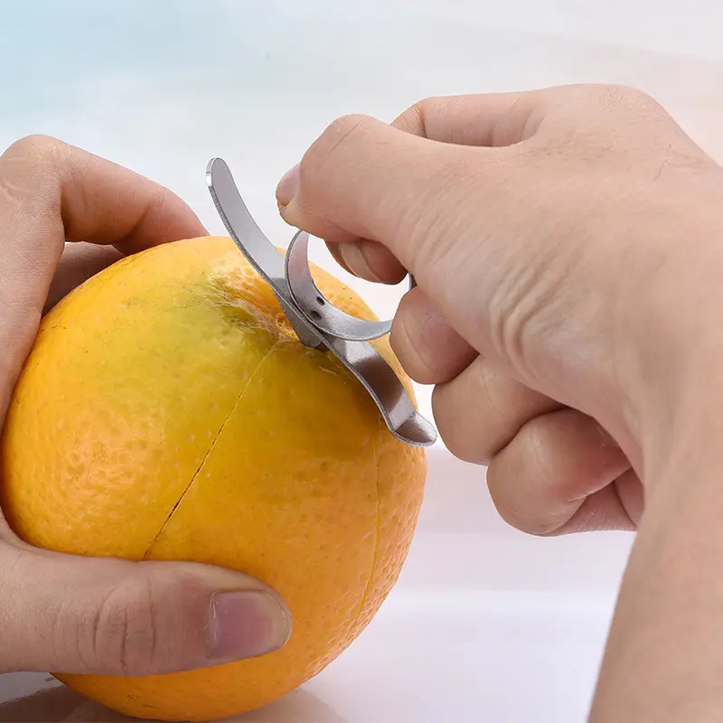 Manual Stainless Steel Citrus Opener Fruit & Vegetable Tool for Lemon Orange Finger Ring Peeler
