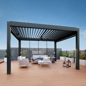 Motorised Outdoor Gazebo Modern Aluminium <strong>Louvre</strong> Roof Bioclimatic Pergola for Sunshade