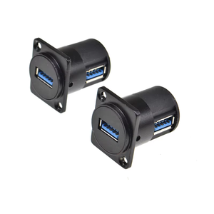 90度D形USB3.0 a型母插座直角USB3.0耦合器5Gbps USB XLR法兰安装适配器USB连接器 - Product Image 2
