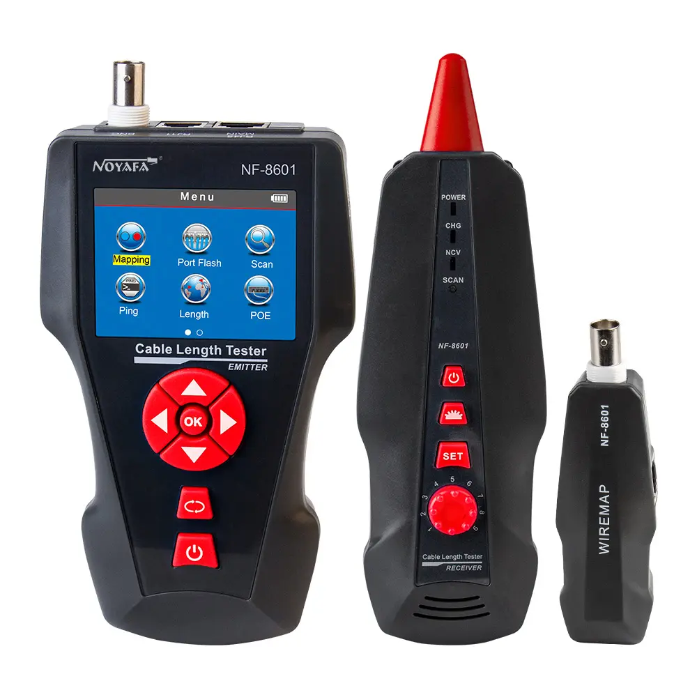 Instrumento de medición digital, probador de cable de red Lan NF-8601 PING y POE, muestra disponible